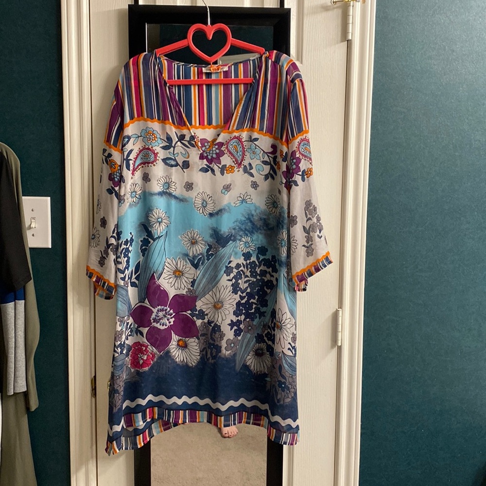 100% silk tunic cold water creek